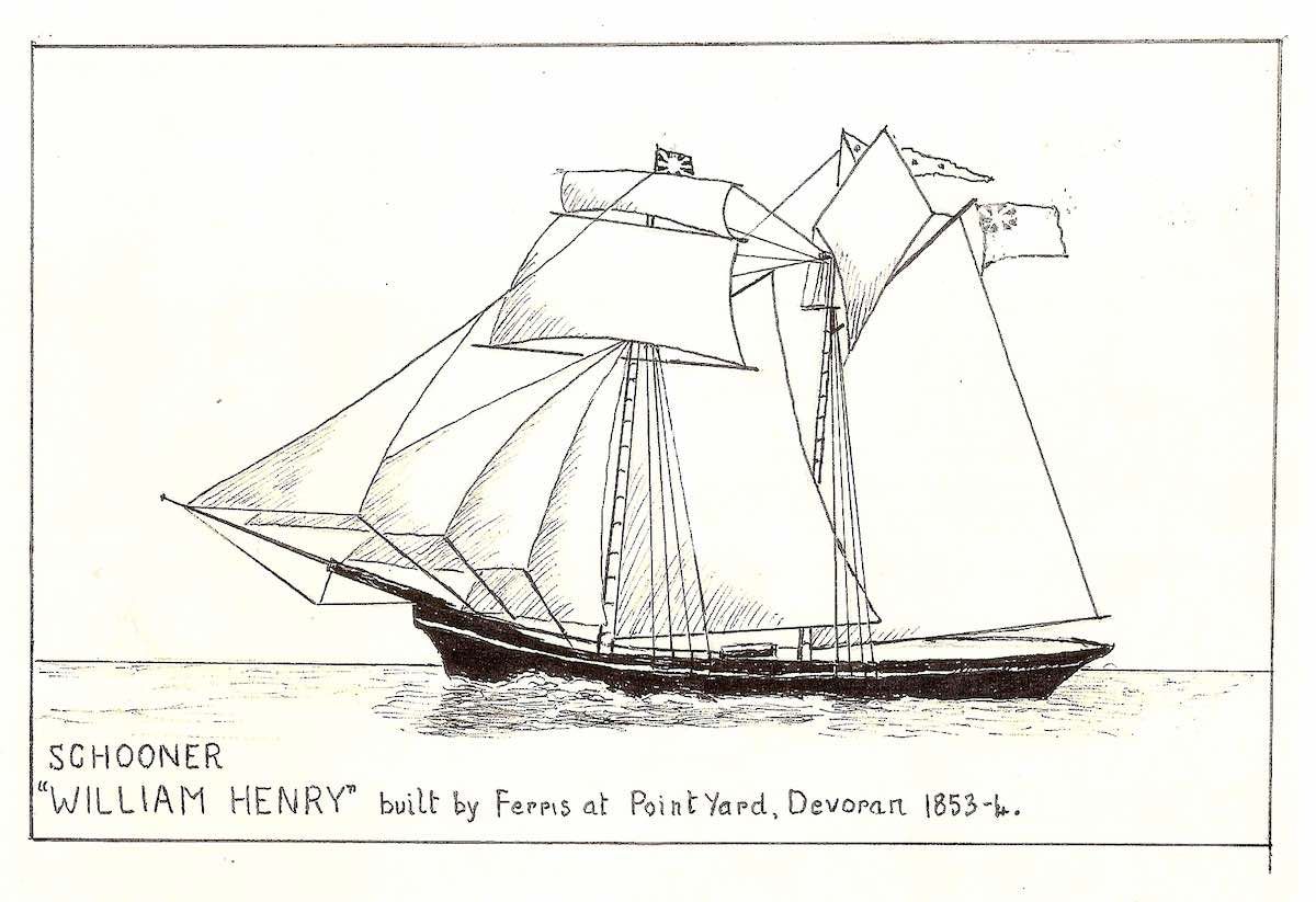 Sketch of schooner ‘William Henry’ built by Ferris 1853/4.