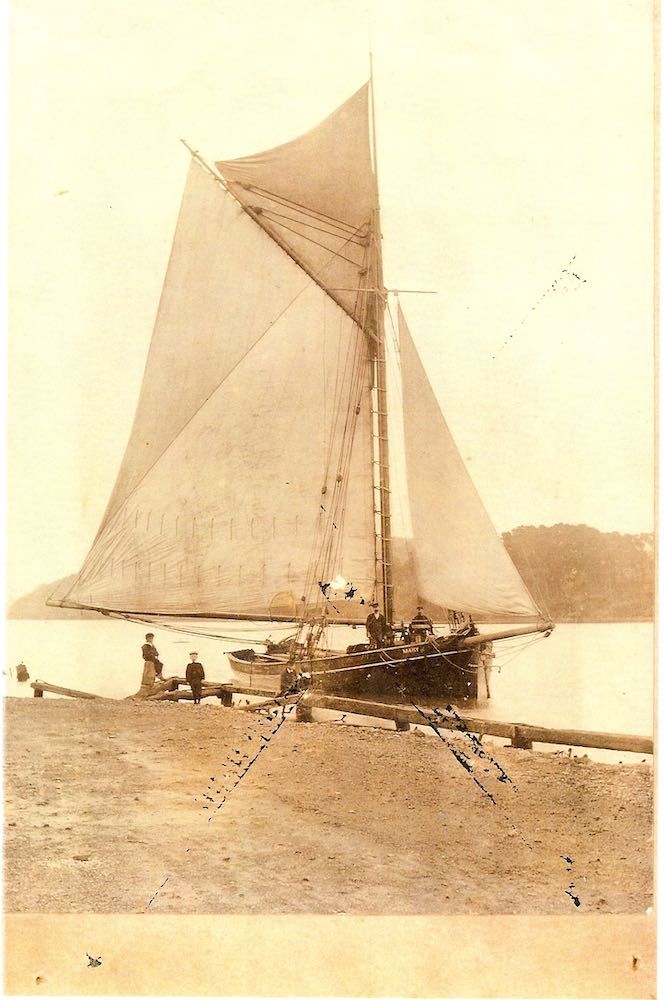 Captain Charles Trebilcock bringing ‘Mary’ alongside at Lower Quay